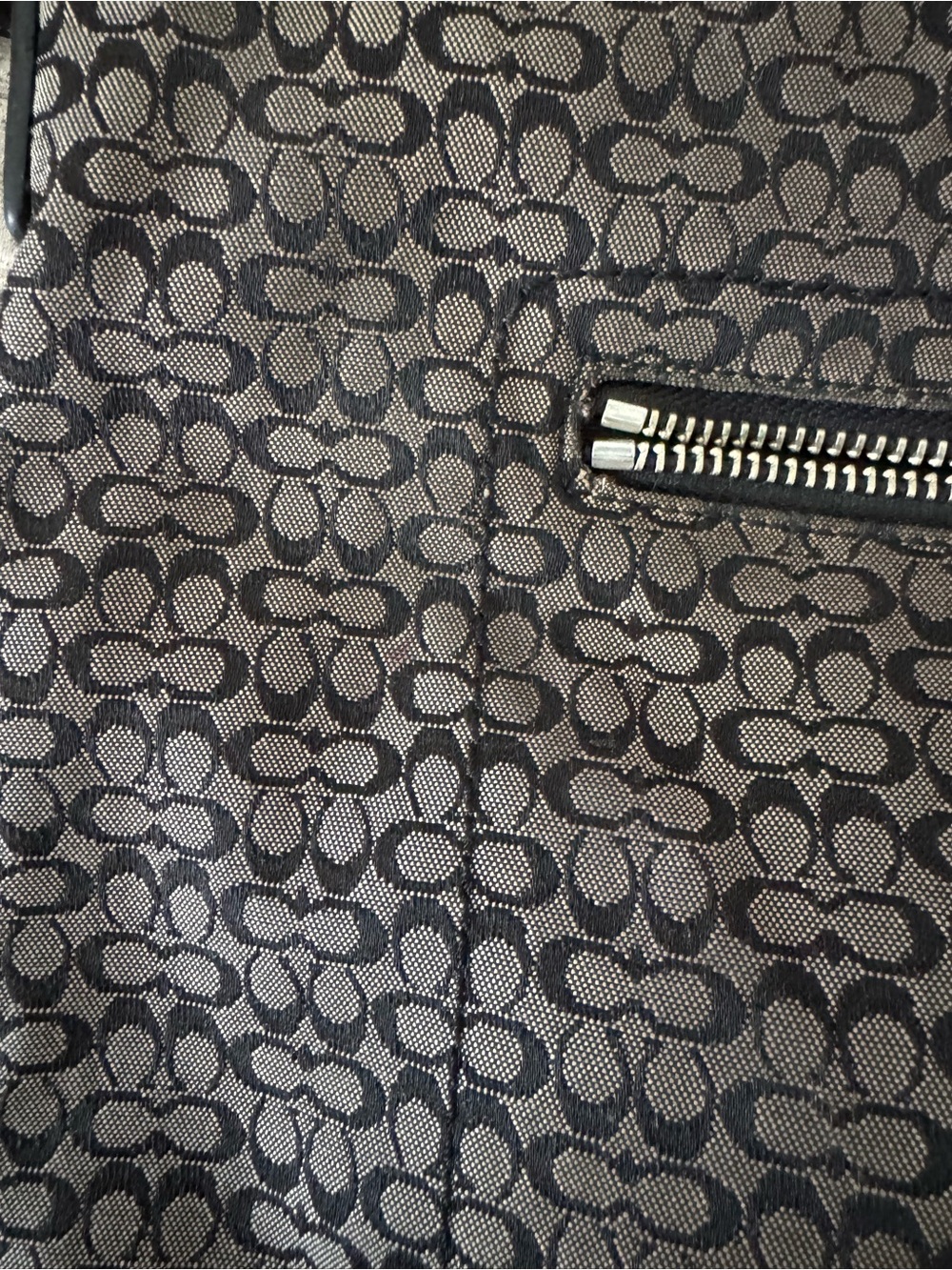 Coach Signature Monogram Black and Grey Shoulder Bag - Picture 3 of 7